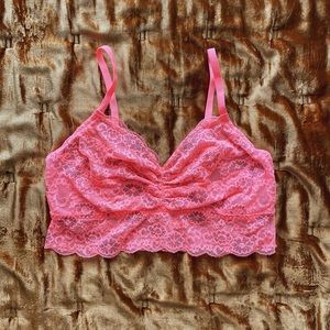 Victoria’s Secret PINK Sparkly Coral Lace Bralette